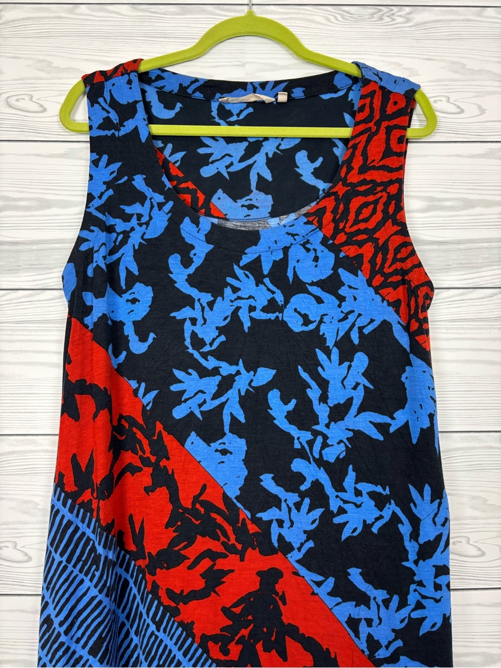 Soft Surroundings blue/red floral colorful maxi dress size large - Picture 2 of 9